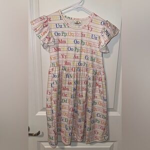 Sparkle In Pink White Alphabet Dress Size 2XL girls (6/7) Back To School